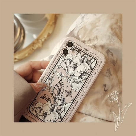 iphone15/14/13 ケース 韓国 流行り スマホケース 花 柄 M002
