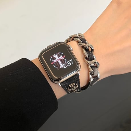アップル ウォッチ series 10 バンド デニム apple watch バンド 二 重 おしゃれ M079
