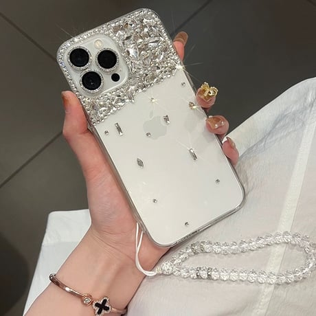 【カメラ保護リング付き】iphone17/17pro ケース デコ クリア iphone ケース キラキラ 女子 人気 M046