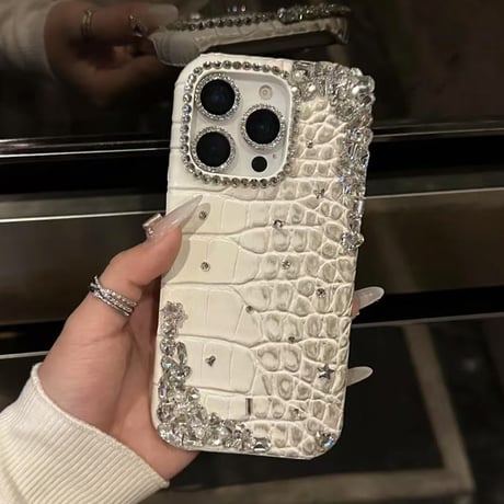 「カメラ保護リングをプレゼント」クロコダイル iphone16/16pro ケース スマホケース デコ M284