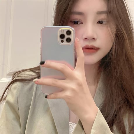 オーロラ iphone15/14 ケース iphone ケース かわいい 半透明 M044