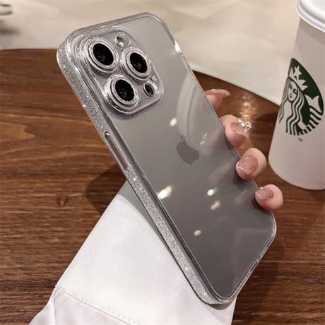 iphone16/16pro ケース クリア ガラス iphone ケース キラキラ 透明 M001