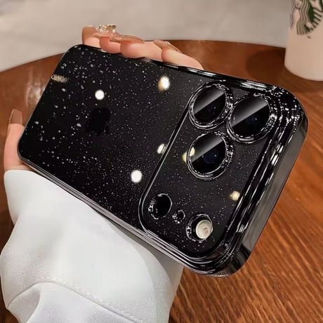 iphone17/17pro ケース キラキラ メタリック iphone ケース クリア おしゃれ【カメラ保護フィルム一体型】M054