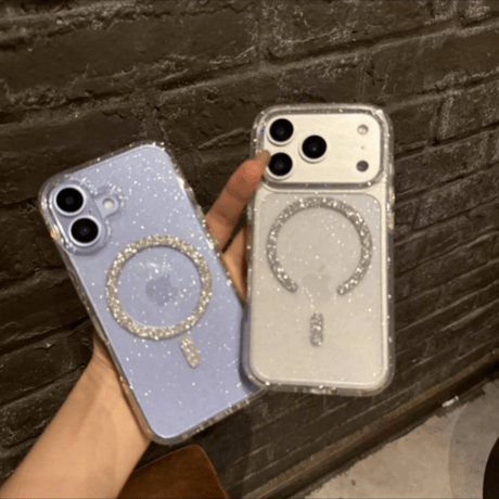 キラキラ iphone クリア ケース magsafe iphone18pro/17pro ケース 透明 かわいい M090