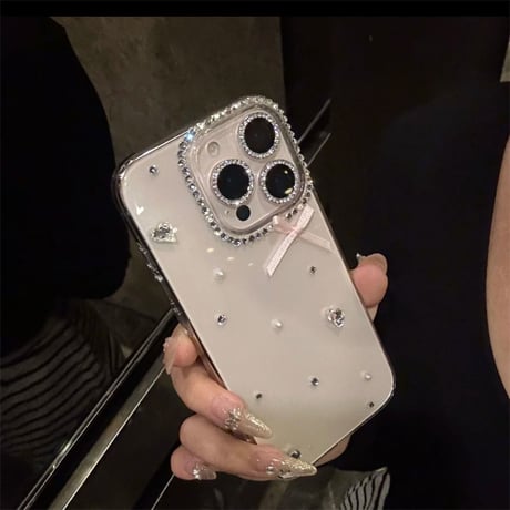 「カメラ保護リングプレゼント！」iphone17/16 ケース リボン iphone16pro ケース 透明 可愛い M257
