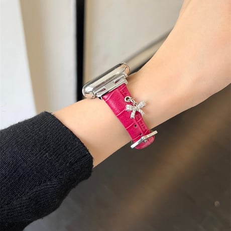 アップル ウォッチ シリーズ 10 バンド レザー apple watch バンド 可愛い チャーム付き M078