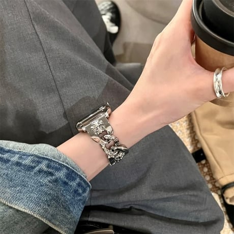apple watch バンド チェーン アップル ウォッチ バンド かっこいい 男女兼用 M215