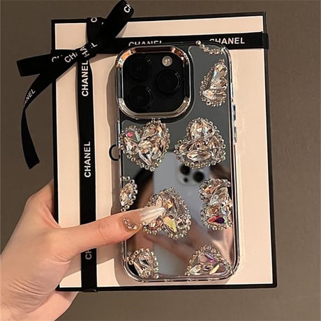 iphone16/15 ケース ミラー デコケース スマホ キラキラ ストーン iphone16pro ケース M261