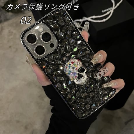 iphone16/16pro ケース キラキラ スマホケース デコ ストーン M157