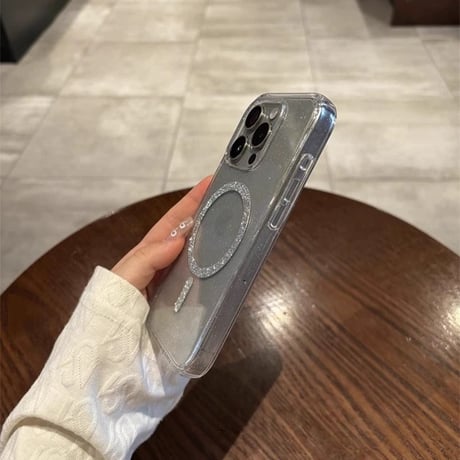 キラキラ iphone クリア ケース magsafe iphone18pro/17pro ケース 透明 かわいい M090