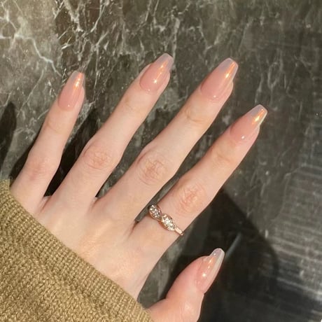 ネイルチップ 韓国 つけ爪 ネイルチップ ロング ショート キラキラ M057