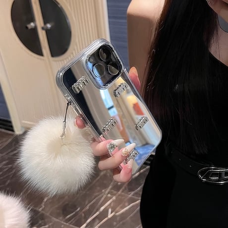 ミラー iphone ケース 人気 女子 iphone15/15pro ケース キラキラ M047