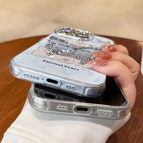 蝶々 iphone ケース キラキラ ライン ストーン iphone ケース 人気 女子 M117