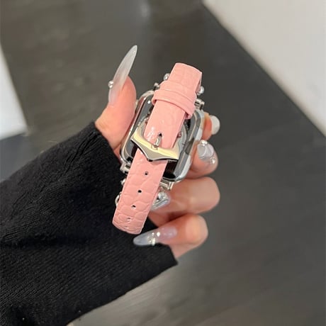 アップル ウォッチ シリーズ 10 バンド レザー apple watch バンド 可愛い チャーム付き M078