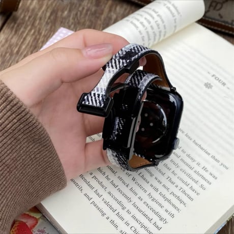 ツイード アップル ウォッチ バンド マグネット apple watch バンド かわいい M223