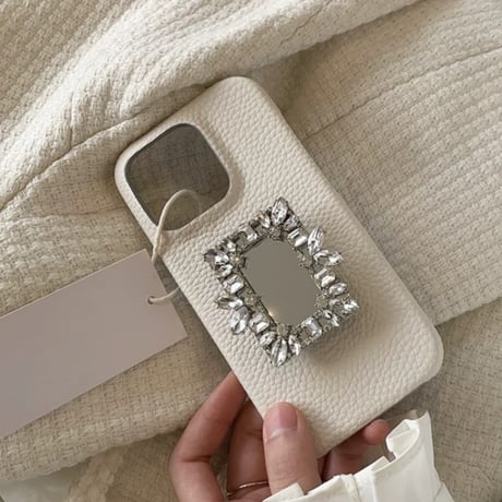 iphone16 ケース グリップ 付き ミラー iphoneケース 人気 女子 韓国 M022