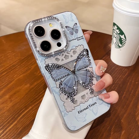 蝶々 iphone ケース キラキラ ライン ストーン iphone ケース 人気 女子 M117