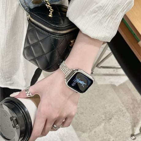 アップル ウォッチ バンド キラキラ apple watch バンド レディース 【バンパーケース付き】M130