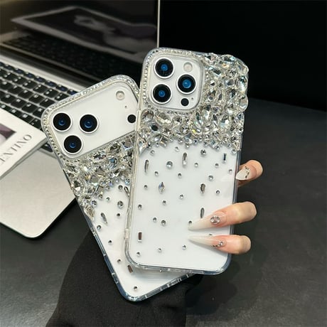 【カメラ保護リング付き】iphone17/17pro ケース デコ クリア iphone ケース キラキラ 女子 人気 M046