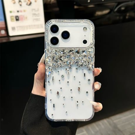 【カメラ保護リング付き】iphone17/17pro ケース デコ クリア iphone ケース キラキラ 女子 人気 M046