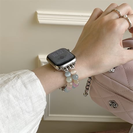 apple watch バンド ビーズ アップル ウォッチ ブレスレット アップル ウォッチ バンド 夏 涼しい M613