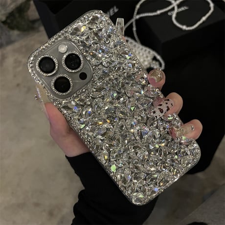 iphone16/16pro ケース キラキラ スマホケース デコ ストーン M157
