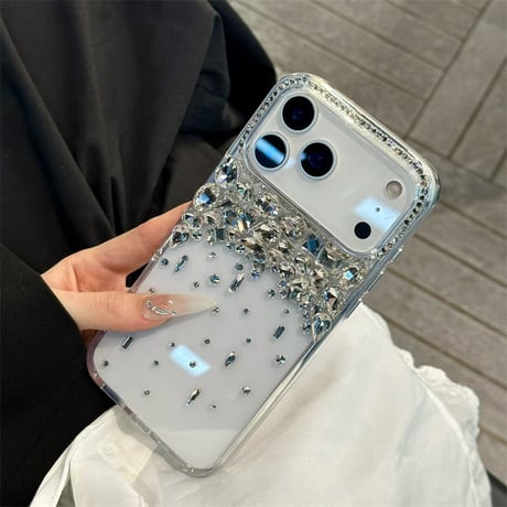 【カメラ保護リング付き】iphone17/17pro ケース デコ クリア iphone ケース キラキラ 女子 人気 M046