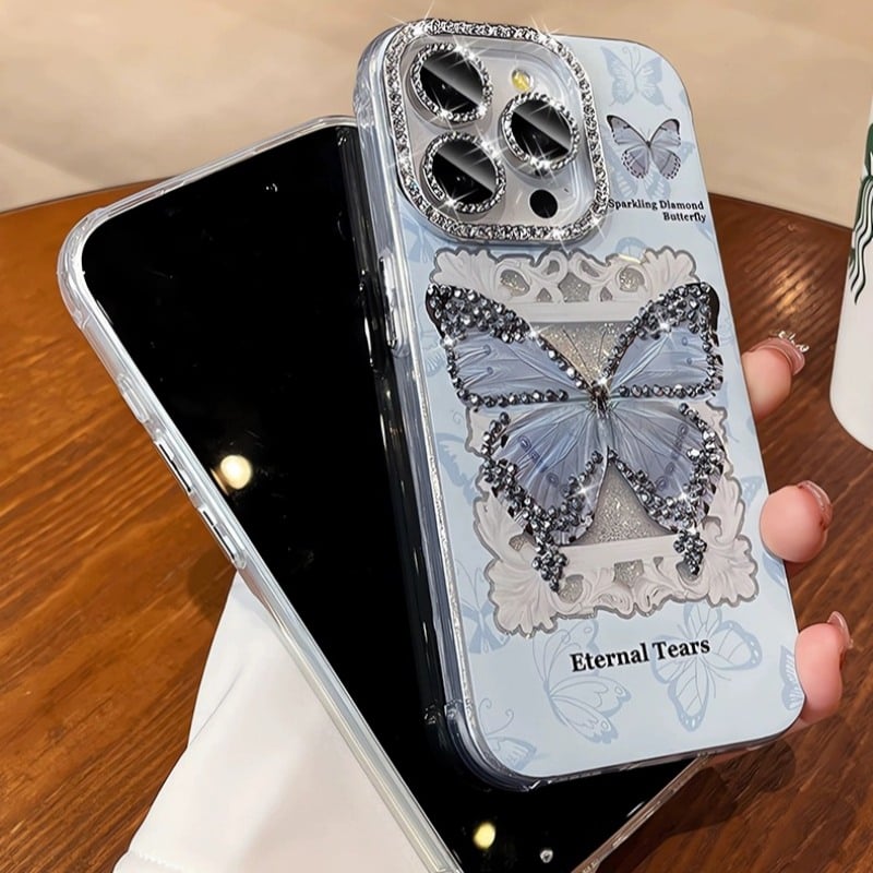 蝶々 iphone ケース キラキラ ライン ストーン iphone ケース 人気