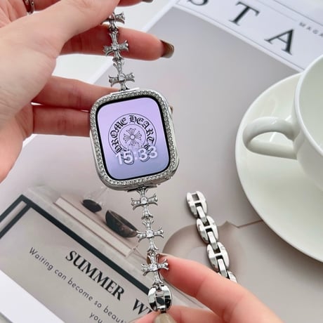 アップル ウォッチ ブレスレット apple watch バンド キラキラ「保護ケース付き」M123