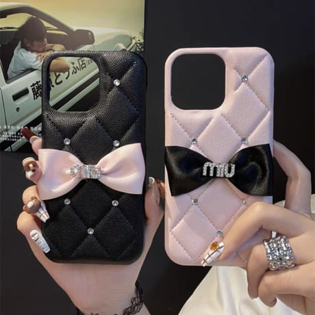 iphone ケース リボン デコ iphone ケース 韓国 かわいい M244