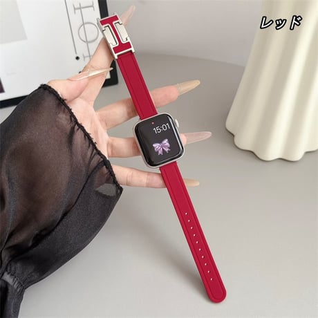 3日タイムセール25％OFF! アップル ウォッチ 10/11 バンド シリコン apple watch se3 バンド  マグネット 細い M325