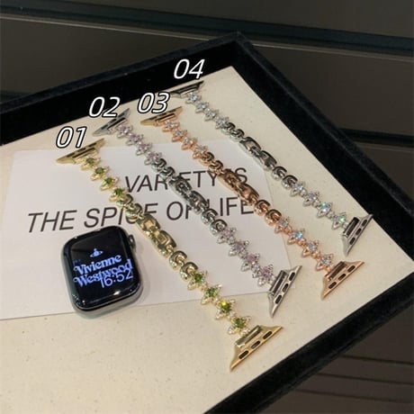 アップル ウォッチ シリーズ 10 バンド キラキラ ジルコン apple watch ブレスレット M145