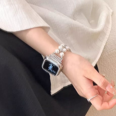アップル ウォッチ ブレスレット apple watch バンド パール ラインストーン M288