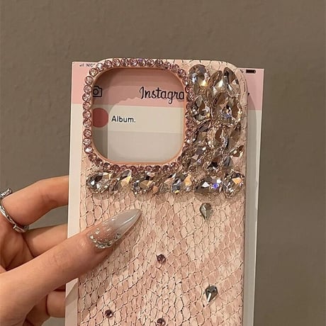 iphone16 ケース デコ iphoneケース かわいい ピンク キラキラ女子M135