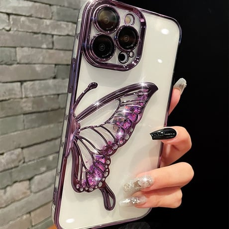 【M110】iphone16/16pro ケース 人気 女子 バタフライ iphone ケース 可愛い カメラ保護 M110