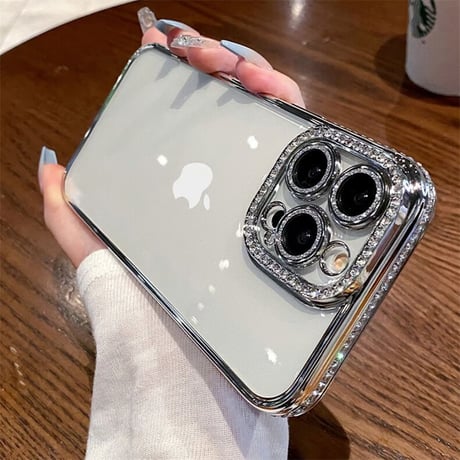 iphone18pro max/17pro ケース キラキラ クリア iphone ケース 透明 可愛い【カメラ保護フィルム付き】M064