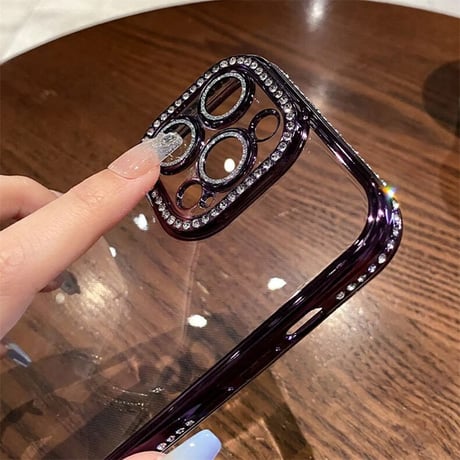 iphone18pro max/17pro ケース キラキラ クリア iphone ケース 透明 可愛い【カメラ保護フィルム付き】M064