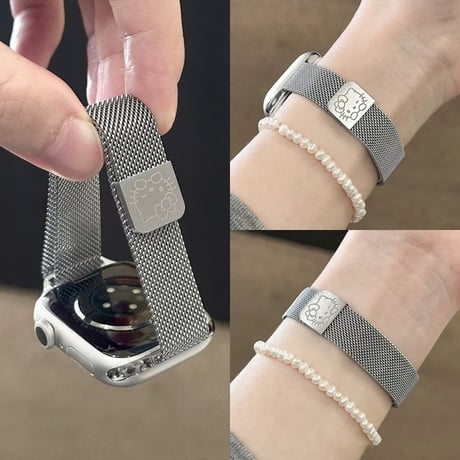 アップル ウォッチ バンド ミラネーゼ ループ マグネット apple watch バンド 可愛い M321
