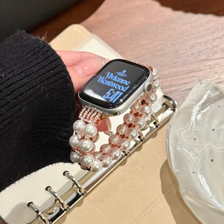アップル ウォッチ バンド パール ブレスレット apple watch 11/se3 バンド 可愛い M319