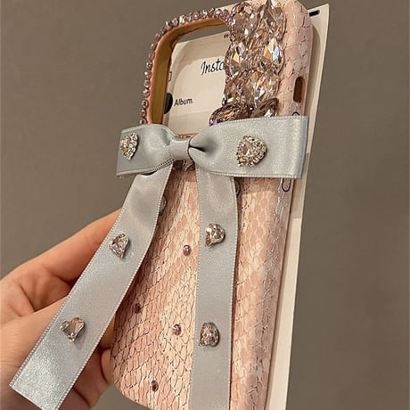 iphone16 ケース リボン iphone ケース デコ ストーン M147