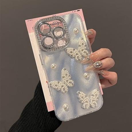 iphone16/16pro ケース 人気 女子 バタフライ iphone ケース 可愛い カメラ保護 M169