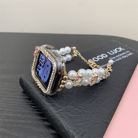 アップル ウォッチ バンド パール apple watch バンド キラキラ 「apple watchケース付き」M278