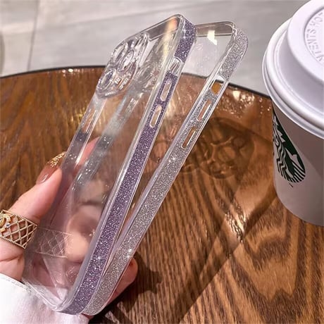 iphone16/16pro ケース クリア ガラス iphone ケース キラキラ 透明 M001