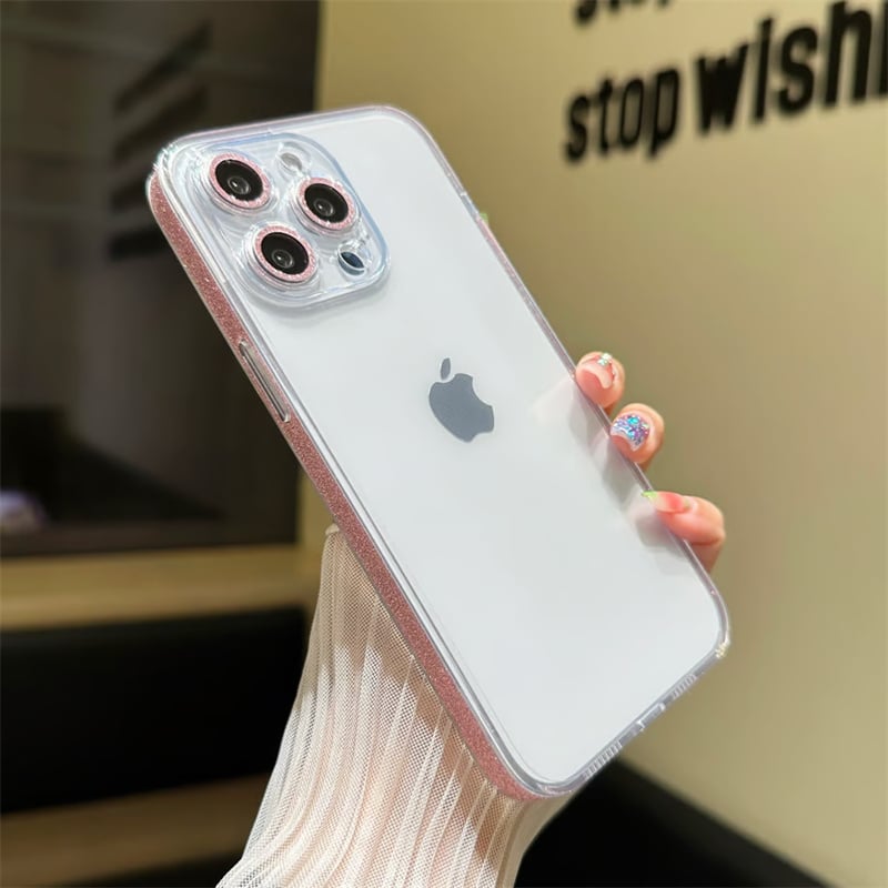 iphone16/16pro ケース クリア ガラス iphone ケース キラキラ 透明 M