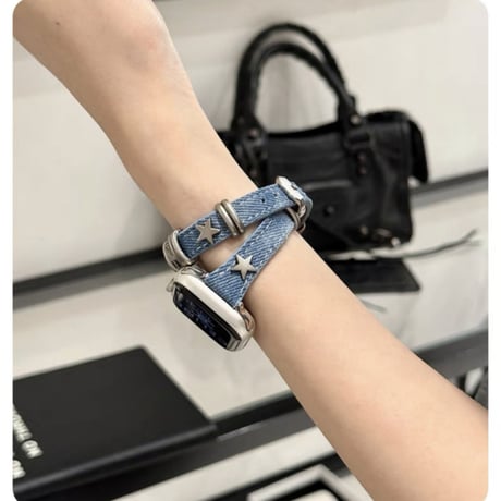 デニム apple watch バンド 二 重 アップル ウォッチ バンド おしゃれ 個性 的 M196