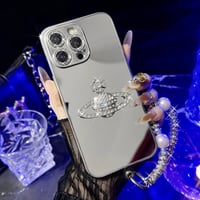 iphone16/16pro ケース ミラー iphone ケース 海外 人気 ストラップ 付き M168