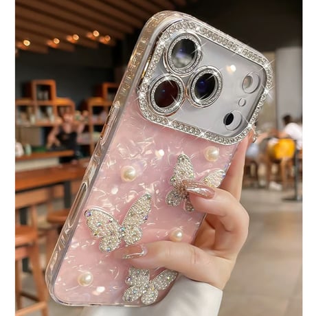 キラキラ iphone ケース デコ 蝶々 iphoneケース 大人可愛い M313