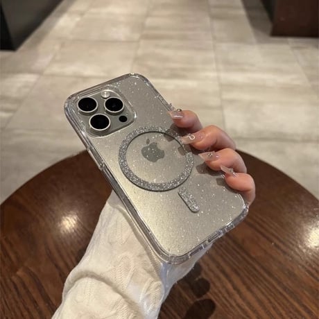 キラキラ iphone クリア ケース magsafe iphone18pro/17pro ケース 透明 かわいい M090