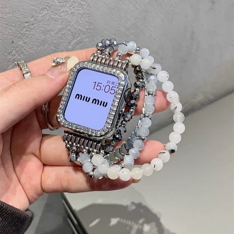 apple watch ブレスレット 重ね 付け アップル ウォッチ 10 バンド 女性 「apple watchケース付き」M243