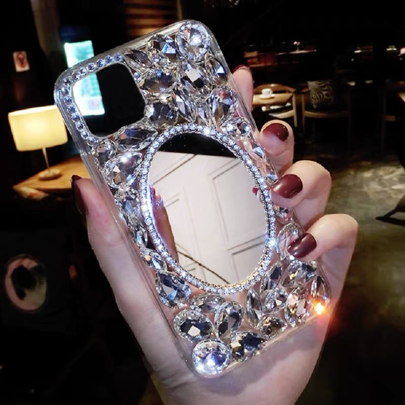 iphoneケース キラキラ ミラー 付き iphone ケース デコ M034